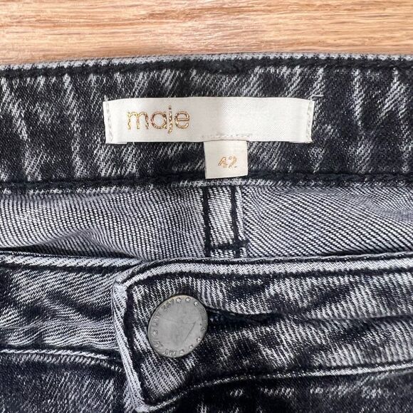 Maje Cropped Faded Jeans Gray Size 42 - Picture 4 of 11